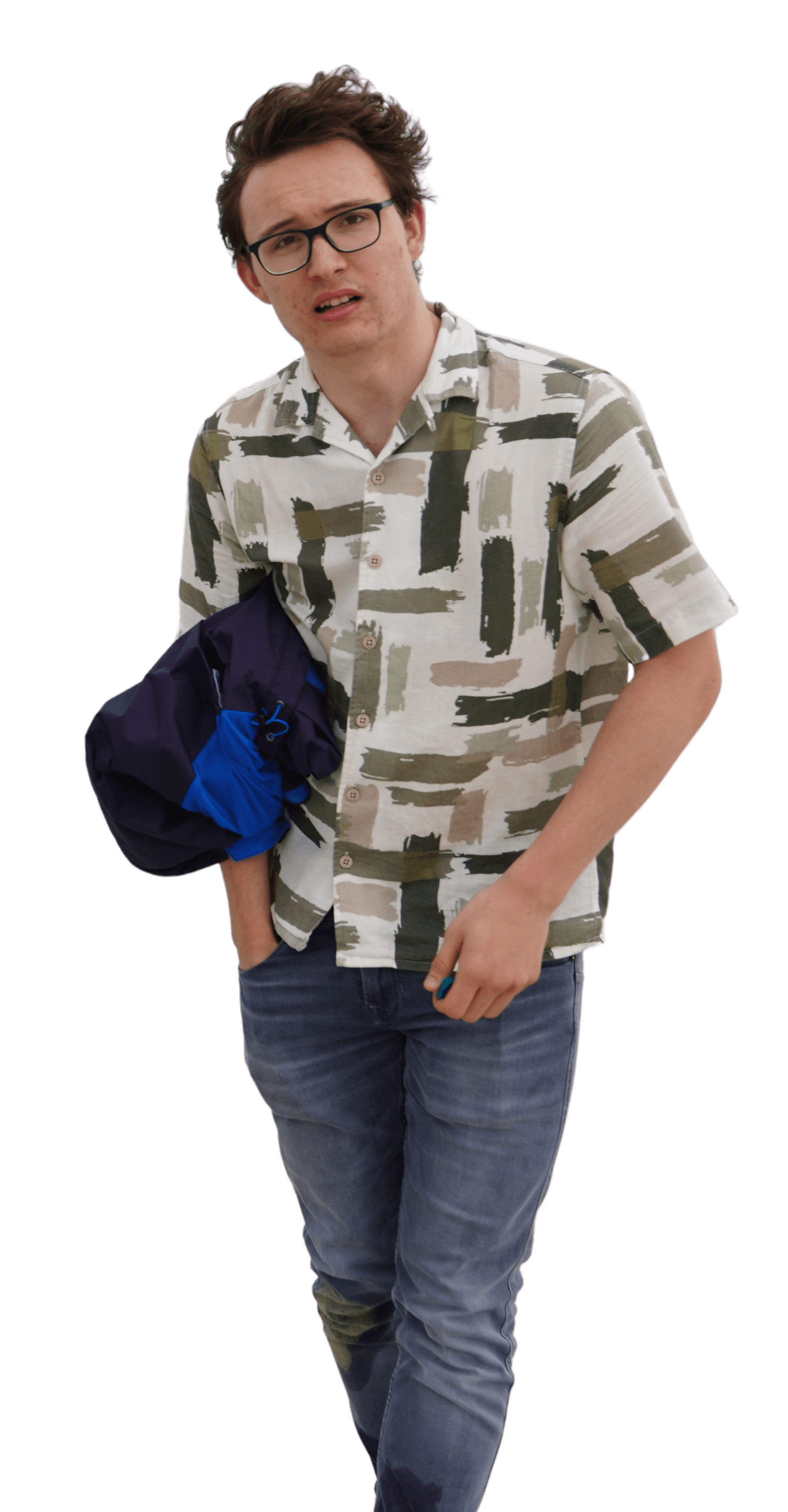 Frederik outdoors in a striped shirt